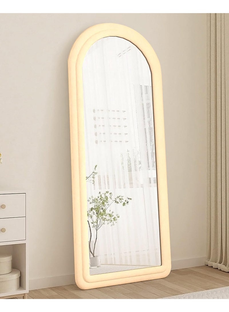 Vphom Arched Full Length Floor Mirror 63"×24" (160×60cm) with Stand, Large Full Body Mirror Freestanding or Wall Mounted – Elegant Flannel Frame Mirror for Bedroom, Living Room, Hallway & Dressing Room - Image 5